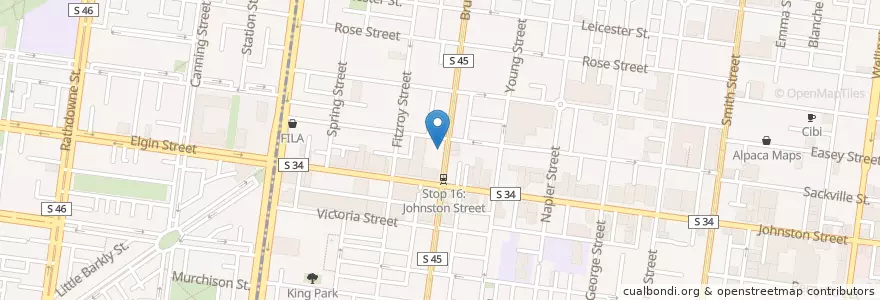 Mapa de ubicacion de Bar Open en Австралия, Виктория, City Of Yarra.