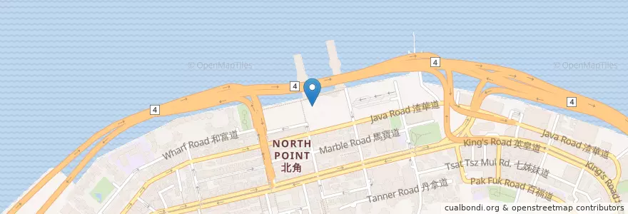 Mapa de ubicacion de 北角社區會堂 North Point Community Hall en 중국, 광둥성, 홍콩, 홍콩섬, 신제, 東區 Eastern District.