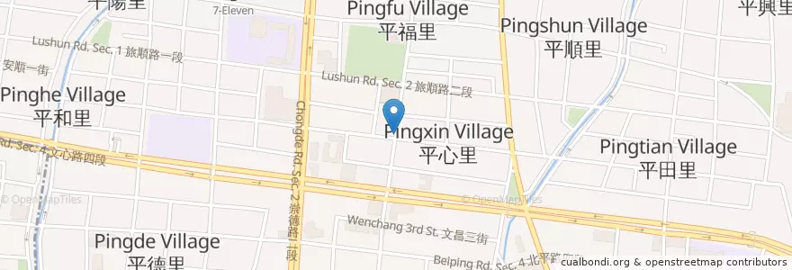 Mapa de ubicacion de 饗炸炸物 en تایوان, تایچونگ, 北屯區.