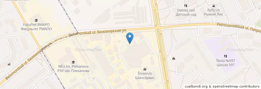 Mapa de ubicacion de Курилка en 러시아, Центральный Федеральный Округ, Москва, Северный Административный Округ, Район Ховрино.