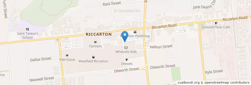 Mapa de ubicacion de Fox and Ferret en 新西兰, Canterbury, Christchurch City, Halswell-Hornby-Riccarton Community.