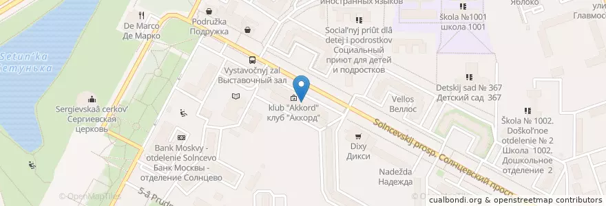 Mapa de ubicacion de Женская консультация en Russia, Central Federal District, Moscow, Western Administrative Okrug, Solntsevo District.