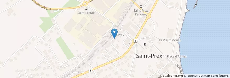 Mapa de ubicacion de Bistro Quai 1 en スイス, Vaud, District De Morges, Saint-Prex.