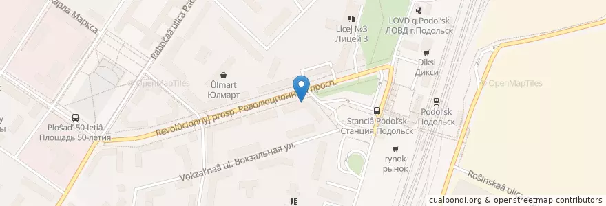 Mapa de ubicacion de Кофейня "Бодрый день" en Rusland, Centraal Federaal District, Oblast Moskou, Городской Округ Подольск.