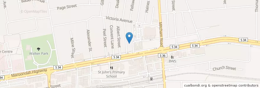 Mapa de ubicacion de All Saints Anglican Church en Australia, Victoria, City Of Whitehorse.
