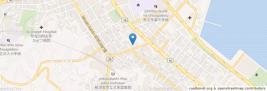 Mapa de ubicacion de Jonathan's en 일본, 가나가와현, 横須賀市.