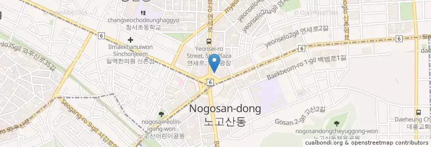 Mapa de ubicacion de Burger King en 大韓民国, ソウル, 麻浦区.