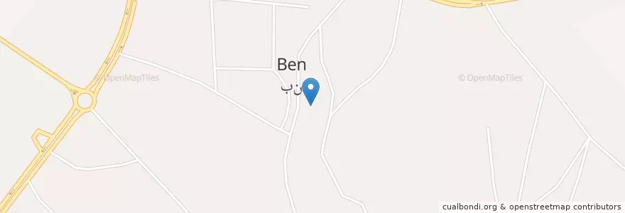 Mapa de ubicacion de بن en Iran, Chaharmahal And Bakhtiyari Province, Ben County, بخش مرکزی, دهستان حومه, بن.
