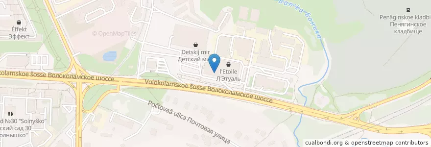 Mapa de ubicacion de Black Star Burger en روسيا, Центральный Федеральный Округ, محافظة موسكو, Городской Округ Красногорск.