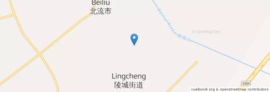 Mapa de ubicacion de Lingcheng en China, Guangxi, Yulin, Beiliu, Lingcheng.
