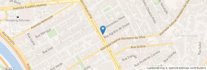 Mapa de ubicacion de Carrefour en Brasilien, Südosten, São Paulo, Região Geográfica Intermediária De São Paulo, Região Metropolitana De São Paulo, Região Imediata De São Paulo, São Paulo.