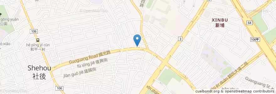 Mapa de ubicacion de 新疆麵食館 en Taiwan, New Taipei, Banqiao District.