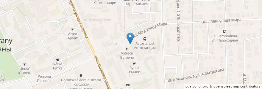 Mapa de ubicacion de Вятка Банк en ロシア, 沿ヴォルガ連邦管区, キーロフ州, ヴャーツキエ・ポリャーヌィ管区.