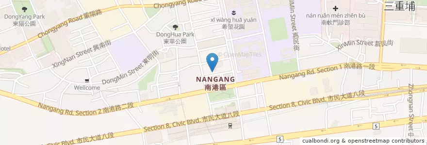 Mapa de ubicacion de 火鍋世家 en 臺灣, 新北市, 臺北市, 南港區.