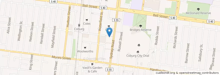 Mapa de ubicacion de 9 meals cafe en Australie, Victoria, City Of Moreland.