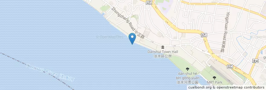 Mapa de ubicacion de 淡水渡船頭 en Taiwan, New Taipei, Tamsui District.