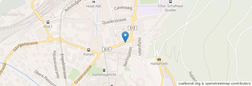 Mapa de ubicacion de Café Patschifig en Switzerland, Grisons, Plessur, Chur.
