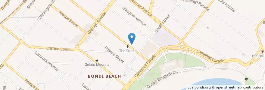 Mapa de ubicacion de Bondi Beach Dental en 澳大利亚, 新南威尔士州, Waverley Council, Sydney.