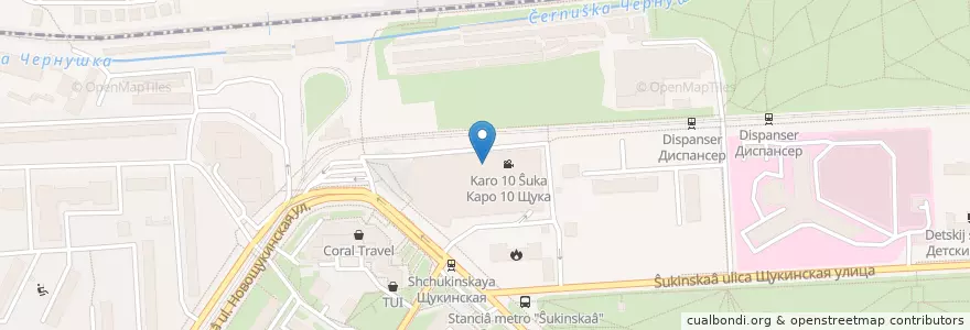 Mapa de ubicacion de Колбасофф en Rusia, Distrito Federal Central, Москва, Северо-Западный Административный Округ, Район Щукино.