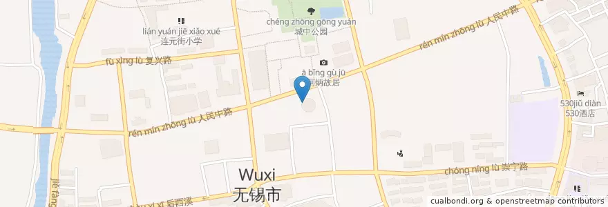 Mapa de ubicacion de Pizza Hut en 中国, 無錫市, 梁溪区(Liangxi).