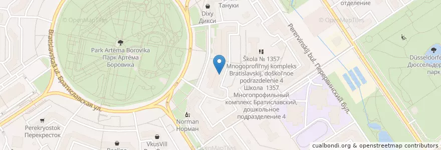 Mapa de ubicacion de Kuzina en 러시아, Центральный Федеральный Округ, Москва, Юго-Восточный Административный Округ, Район Марьино.