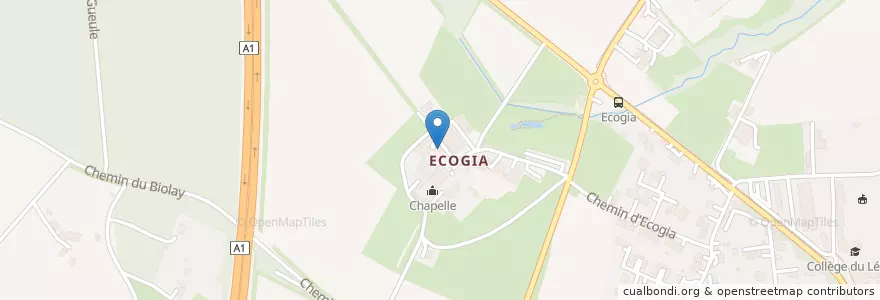 Mapa de ubicacion de Echogia en Schweiz/Suisse/Svizzera/Svizra, Genève, Genève, Versoix.