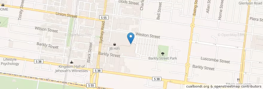 Mapa de ubicacion de Commonwealth Bank en Austrália, Victoria, City Of Moreland.