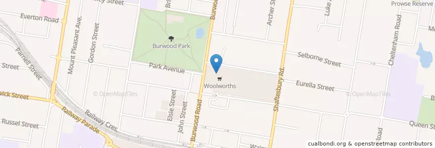 Mapa de ubicacion de Oporto en 오스트레일리아, New South Wales, Burwood Council, 시드니.