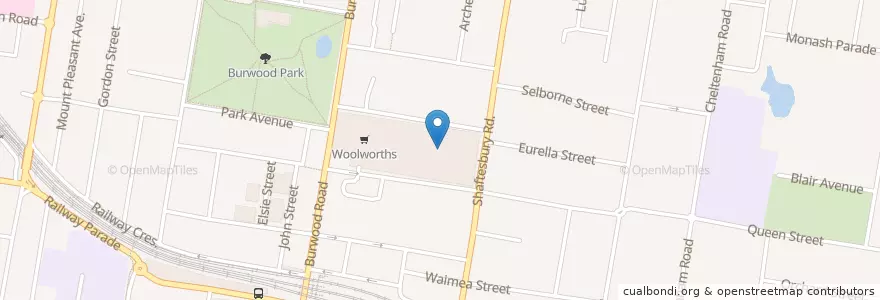 Mapa de ubicacion de Pharmacy 4 Less en Australia, New South Wales, Burwood Council, Sydney.