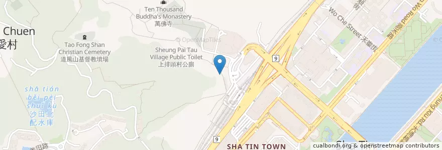 Mapa de ubicacion de 排頭餐廳 en الصين, غوانغدونغ, هونغ كونغ, الأقاليم الجديدة, 沙田區 Sha Tin District.
