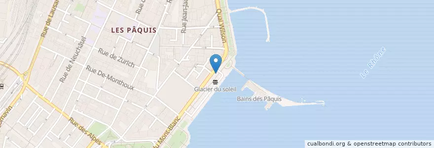 Mapa de ubicacion de Site des Pâquis (Genèveroule) en Швейцария, Женева, Женева, Genève.