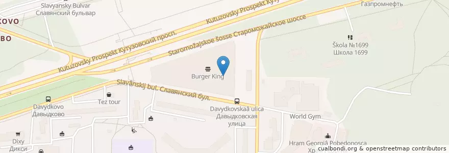Mapa de ubicacion de Kebab Lab en Russie, District Fédéral Central, Moscou, Западный Административный Округ, Район Фили-Давыдково.