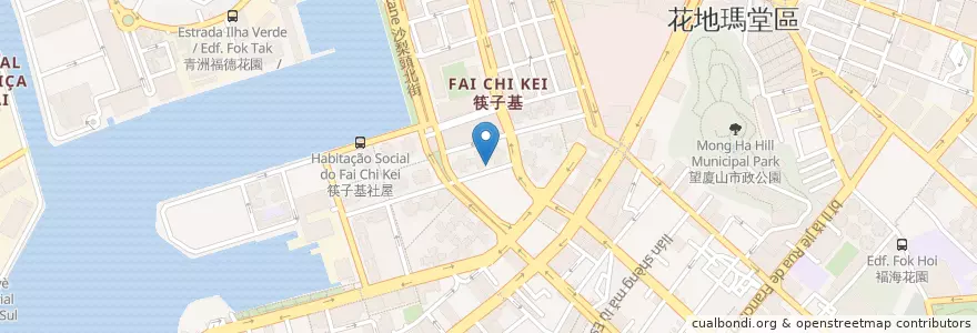 Mapa de ubicacion de 鑽葡咖啡美食 en 中国, 澳門, 广东省, 澳門市, 珠海市, 香洲区, 花地瑪堂區.