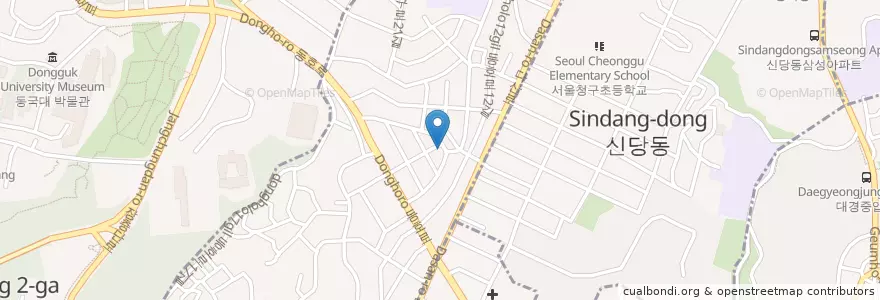 Mapa de ubicacion de CDT coffeebar en 大韓民国, ソウル, 中区, 다산동.