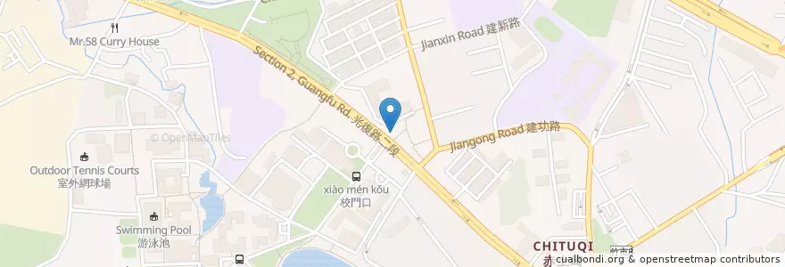Mapa de ubicacion de 紅吱吱牛排館 en تايوان, مقاطعة تايوان, سين شو, 東區.