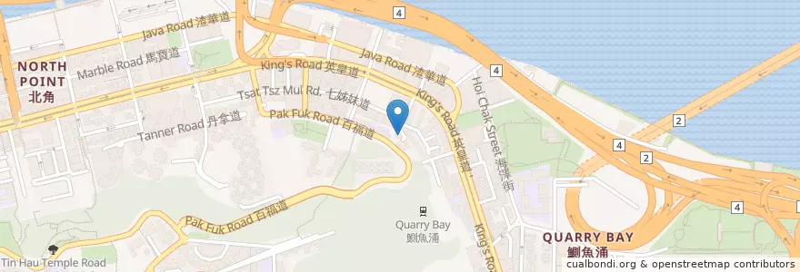 Mapa de ubicacion de Hang Seng Bank en China, Guangdong, Hong Kong, Hong Kong Island, New Territories, Eastern District.
