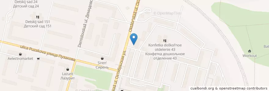 Mapa de ubicacion de Почта Банк en ロシア, 中央連邦管区, Тульская Область, Городской Округ Тула.