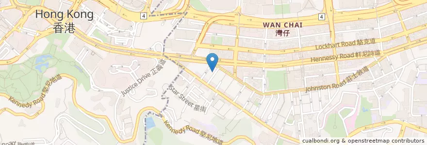 Mapa de ubicacion de 花姐越南牛肉粉專門店 en Cina, Guangdong, Hong Kong, Hong Kong, Nuovi Territori, 灣仔區 Wan Chai District.