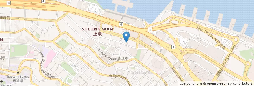 Mapa de ubicacion de 長榮藥房 Cheung Wing Dispensary en China, Cantão, Hong Kong, Ilha De Hong Kong, Novos Territórios, 中西區 Central And Western District.