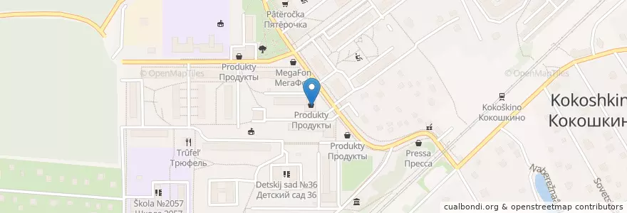 Mapa de ubicacion de Ozon Box en Rusia, Distrito Federal Central, Москва, Новомосковский Административный Округ, Поселение Кокошкино.