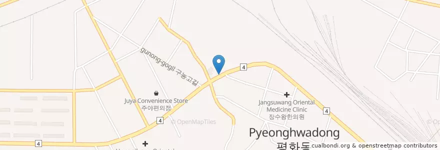 Mapa de ubicacion de Tel magazin en 대한민국, 경상북도, 김천시.