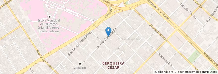 Mapa de ubicacion de Laundry Auto Serviço en 巴西, 东南部, 圣保罗, Região Geográfica Intermediária De São Paulo, Região Metropolitana De São Paulo, Região Imediata De São Paulo, 聖保羅.