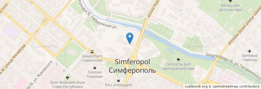 Mapa de ubicacion de Tortuga en Russia, South Federal District, Autonomous Republic Of Crimea, Republic Of Crimea, Simferopol District, Simferopol Municipality Council, Simferopol (Urban Okrug).