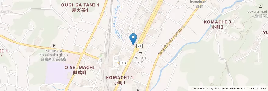 Mapa de ubicacion de 焼肉韓国館 en Japon, Préfecture De Kanagawa, 鎌倉市.