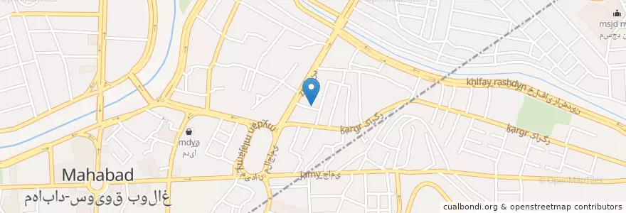 Mapa de ubicacion de مهاباد en ایران, استان آذربایجان غربی, شهرستان مهاباد, بخش مرکزی, مهاباد.