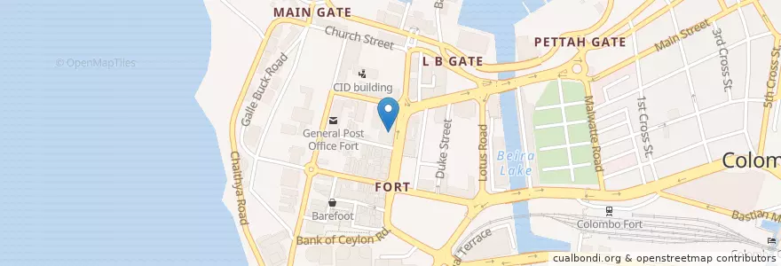Mapa de ubicacion de Cargills Fort en Sri Lanka, බස්නාහිර පළාත, Distrikt Colombo, Colombo.