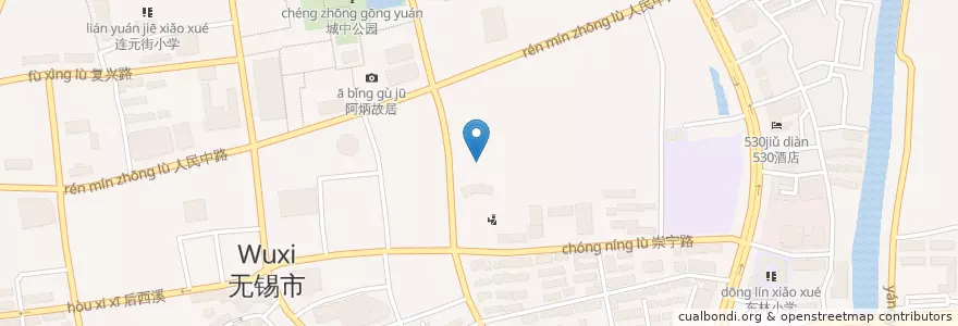 Mapa de ubicacion de Blue Whale en China, Wuxi, 梁溪区(Liangxi).