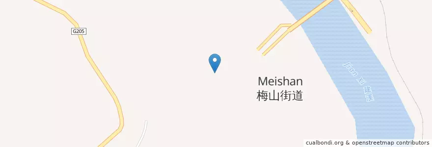 Mapa de ubicacion de 梅山街道 en 중국, 푸젠성, 南平市, 옌핑구, 梅山街道.