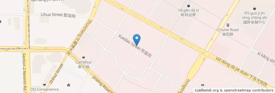 Mapa de ubicacion de Tao Lin en China, Sujuão, 成都市, 锦江区 (Jinjiang), 督院街街道 / Duyuanjie, 盐市口街道 (Yanshikou).