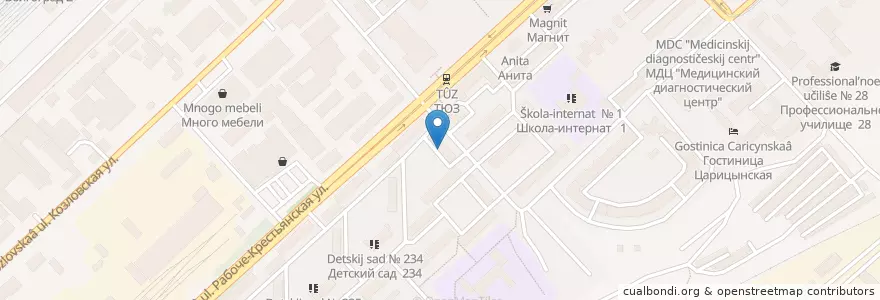 Mapa de ubicacion de Волгоградский социально-педагогический колледж en Russie, District Fédéral Du Sud, Oblast De Volgograd, Городской Округ Волгоград.